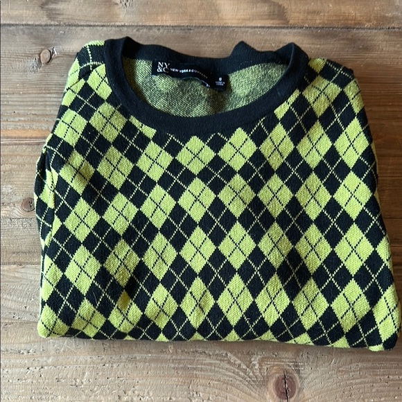 New York & Company Black and Yellow Cardigan Sweater - Picture 3 of 4